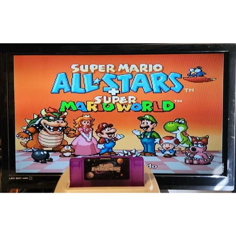 Super Nintendo 3000 in 1 Multi Video Game Cart SNES Retro Gaming Clear purple